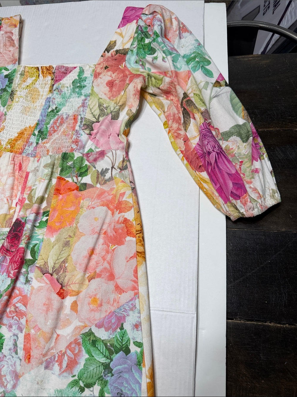 Vince Camuto Multicolor Floral Puff-Sleeve Mini Dress - Picture 15 of 15